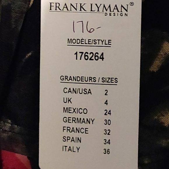 Frank Lyman off-the-shoulder black floral dress - Picture 3 of 5